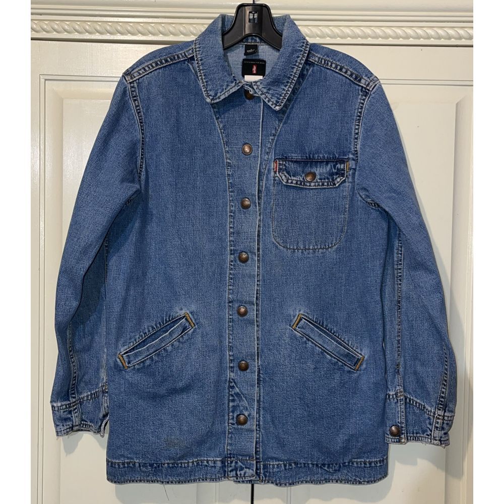 Levi's Trucker Jean Jacket Men‎ Small RARE Red Tab Bat Wings Old School Reunion